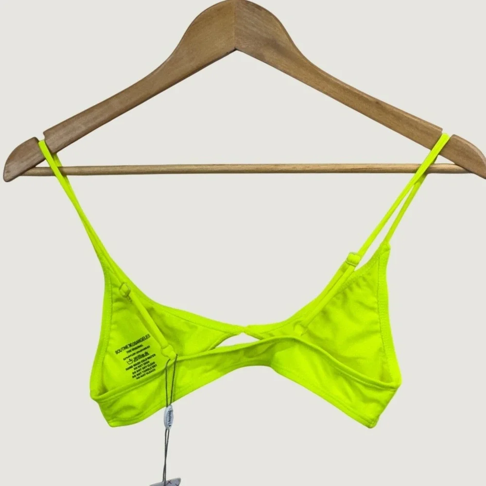Boutine Los Angeles Petite‎ Bikini Top Small Sour Yellow Neon Minimalist Summer